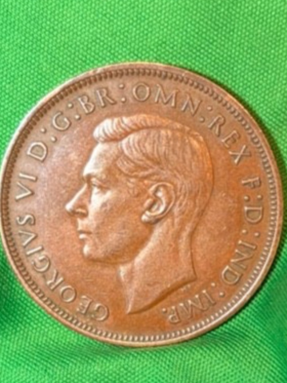 1948 MA UK King George VI One Penny Coin